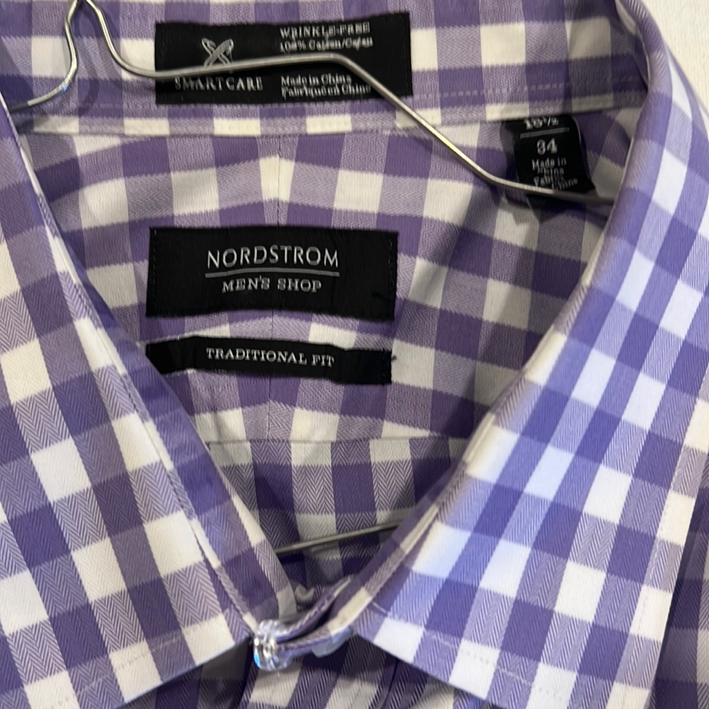 Vibrant And Fresh Purple And White Check Button Down.